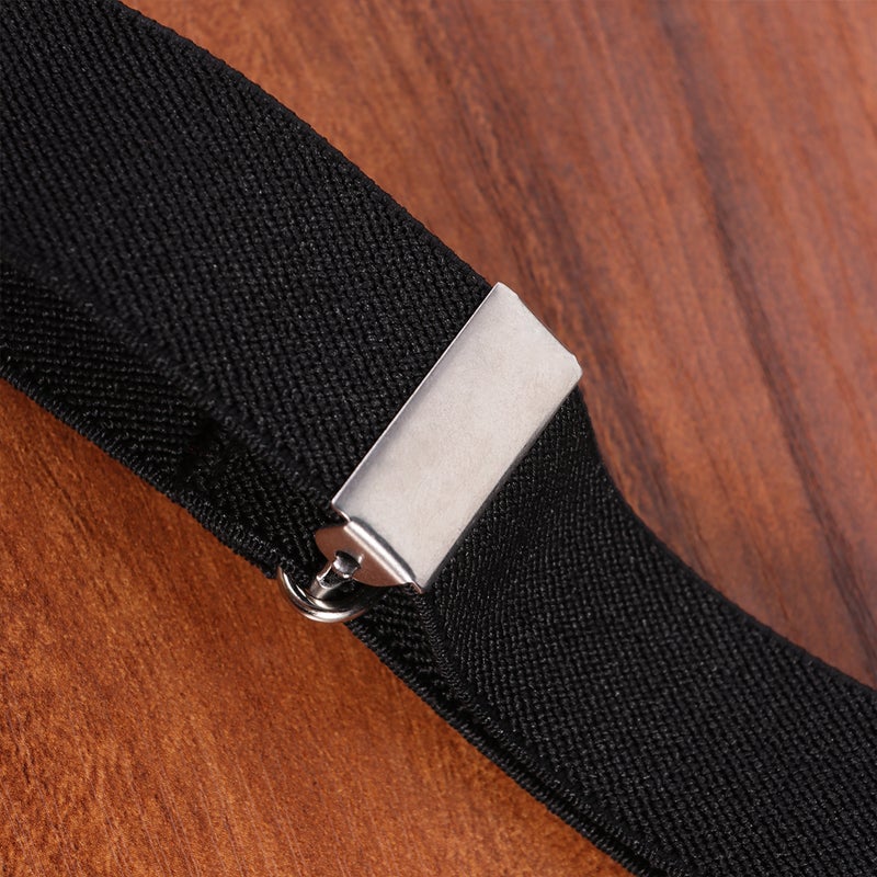2 Pairs 2.5cm Shirt Armband Non Adjustable Unisex Chinlon Beautiful Practical for Women Men (Black) - Image 2
