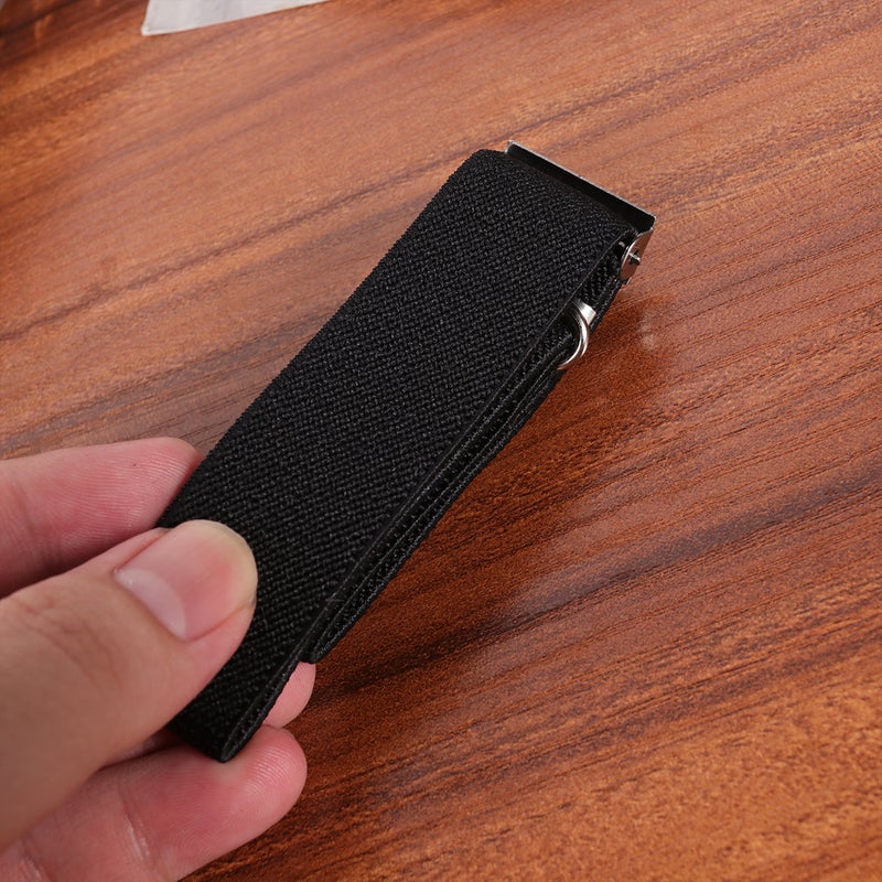 2 Pairs 2.5cm Shirt Armband Non Adjustable Unisex Chinlon Beautiful Practical for Women Men (Black) - Image 3