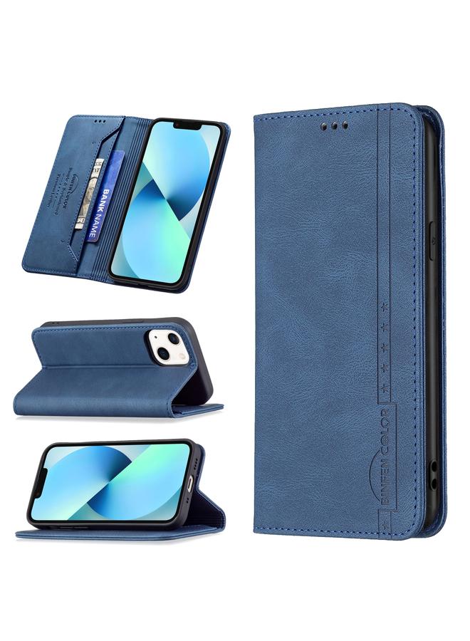 The Bros Case Cover For iPhone 13 mini Magnetic RFID Blocking Anti-Theft Leather Case Cover with Holder & Card Slots & Wallet 
