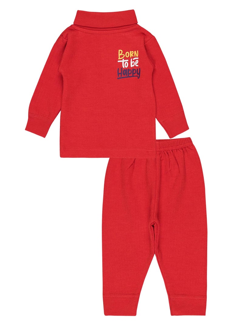 BODYCARE Baby Thermal Top & Bottom Set (1, Tomato Red, 3-6 Months) - Image 1