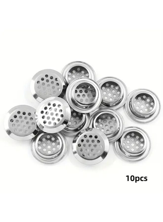 10 قطعة من مشابك التهوية من الفولاذ المقاوم للصدأ، فتحات تهوية مستديرة مقوسة للخزائن والدواليب - Image 1