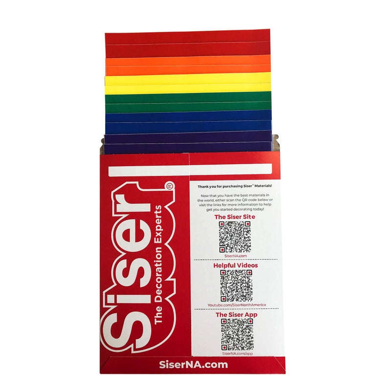 Siser EasyPSV Permanent 12 inch by 12 inch Sheets Rainbow Colors 12 Pack
