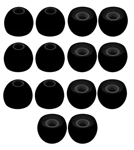 Frankz Premium Silicone Rubber Earbuds Tips 14, Eartips, Earplugs, for Earphones and Bluetooth Earphones Medium Size (14 Pcs (7 Pair), Black) - Durable and Noise Cancellation - Image 1