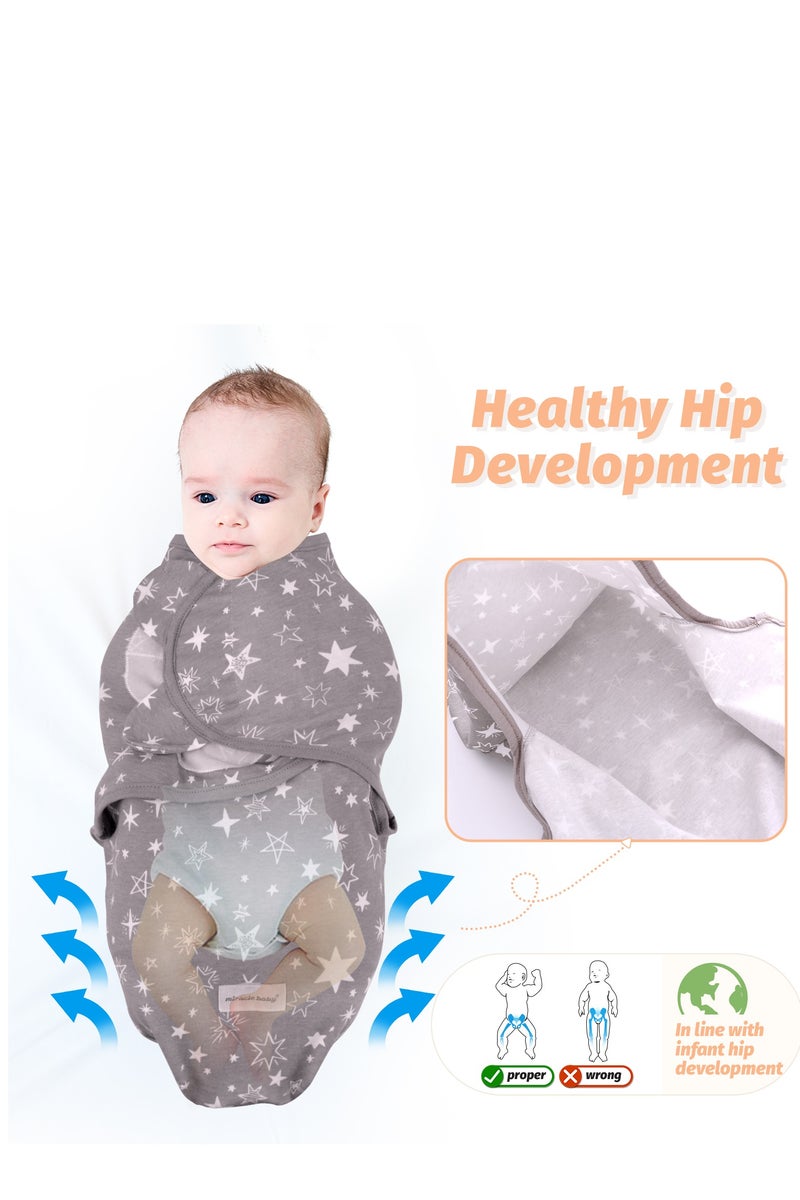 Miracle Baby 3 Pieces Set Baby Swaddle Wrap 100% Cotton Wearable Newbron Blankets  Cartoon Cute Infant Sleeping Bag - Image 4