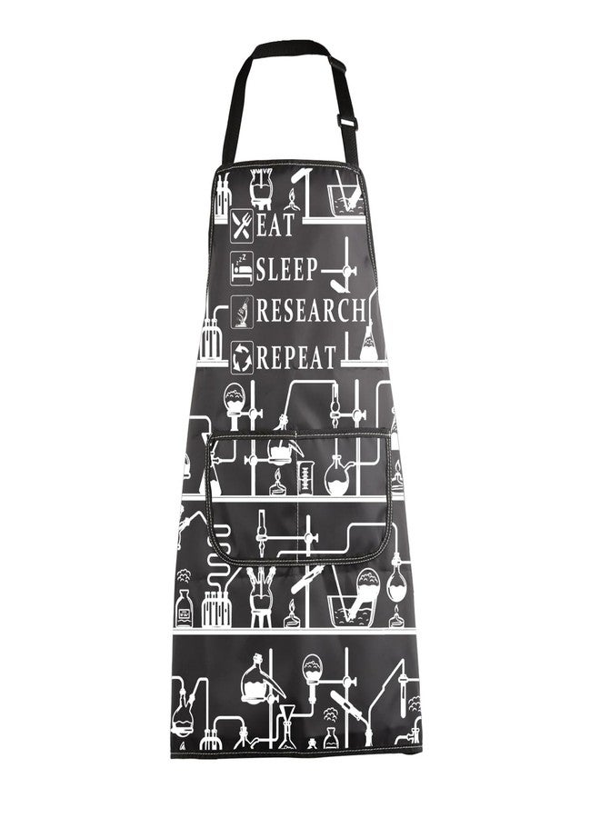 MBMSO Lab Researcher Apron with Pockets Eat Sleep Research Repeat Funny Science Gifts for Chemist Physicist Researcher Gifts (Lab Researcher Apron-b) - Image 1