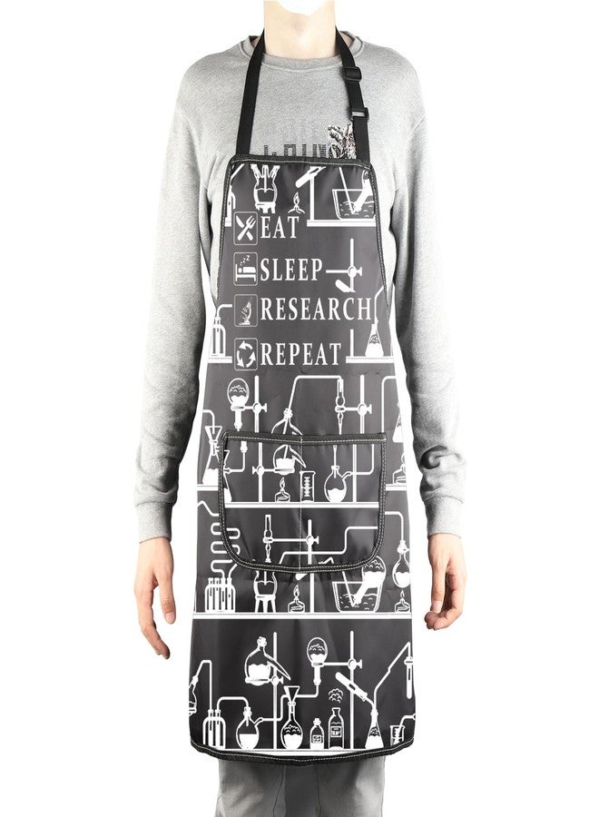 MBMSO Lab Researcher Apron with Pockets Eat Sleep Research Repeat Funny Science Gifts for Chemist Physicist Researcher Gifts (Lab Researcher Apron-b) - Image 4