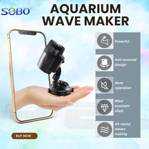 VAYINATO سوبو (WP-400M | 15W | 10000L/H) صانع موجات أحادي الطاقة بزاوية 360 درجة | تحسين حركة الماء خاصة لأحواض الأسماك المالحة - Image 3