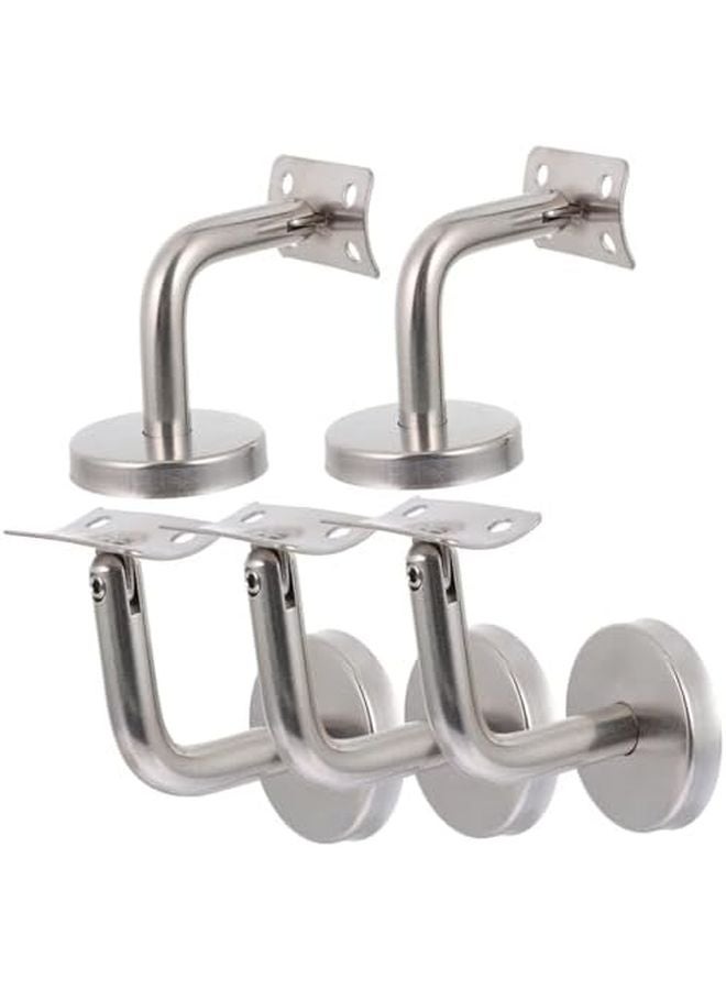 5pcs Stainless Steel Handrail Brackets Wall Mount Railing Support Indoor Outdoor Stairs - Image 2