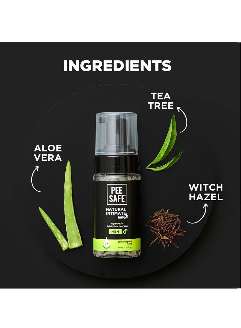 Pee Safe Natural Intimate Wash for Men | Tea Tree Essential Oil | Ayurvedic | Mens Intimate Wash | Men Genital Wash | Mens Ball wash | Men's Intimate wash 100ml - Image 2