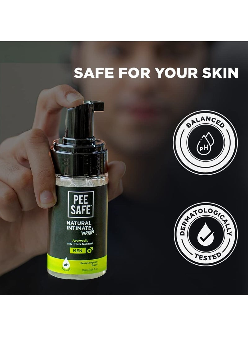 Pee Safe Natural Intimate Wash for Men | Tea Tree Essential Oil | Ayurvedic | Mens Intimate Wash | Men Genital Wash | Mens Ball wash | Men's Intimate wash 100ml - Image 3