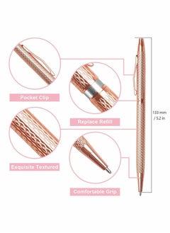 Y&D Ballpoint Pens, 3 Pcs Slim Metallic Pens Black Ink Refills Medium Point 1.0 mm Writting Pen  - Image 3