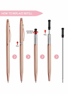 Y&D Ballpoint Pens, 3 Pcs Slim Metallic Pens Black Ink Refills Medium Point 1.0 mm Writting Pen  - Image 4