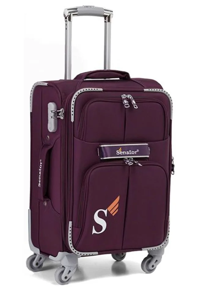 سيناتور Soft Shell Trolley Luggage Set of 3 Pcs For Unisex Ultra Lightweight Expandable Suitcase With 4 Wheels LL003 Purple