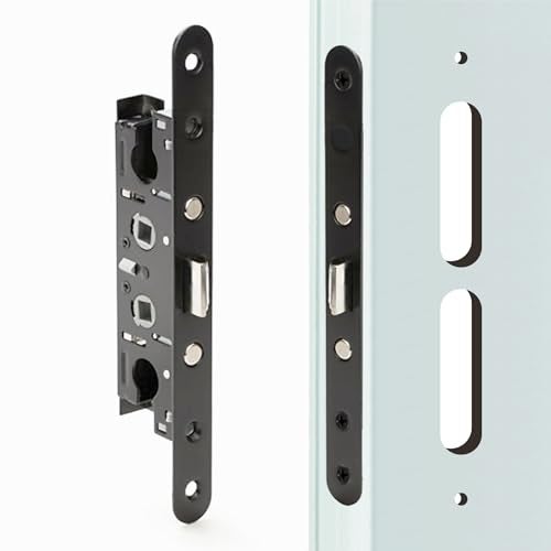 ReigaHood 2 Point Bolt Mortise Lock Replacement Fits for Pella Storm Doors ONLY 212 Handle PZ 78 Backset 714 Faceplate Screw Hole Centers Bolts Spaced at 212 NonHanded Black - Image 1