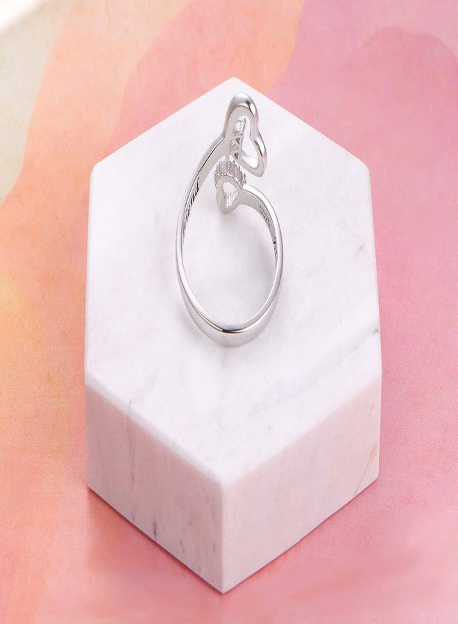 Ladytree Sterling Silver Always My Sister Forever My Friend Double Heart Ring Size 6 - Image 5