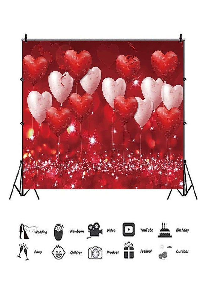 XLL Red Hearts Balloons Love Valentine''s Day Theme Photography Backdrops 7x5ft Wedding Anniversary Wedding Bridal Shower Mother''s Day Photo Background Couple Studio Portrait Pictures Shoot Props Vinyl - Image 2