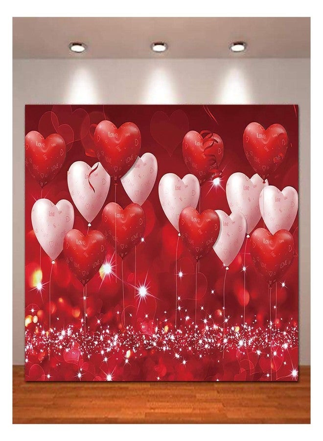 XLL Red Hearts Balloons Love Valentine''s Day Theme Photography Backdrops 7x5ft Wedding Anniversary Wedding Bridal Shower Mother''s Day Photo Background Couple Studio Portrait Pictures Shoot Props Vinyl - Image 3