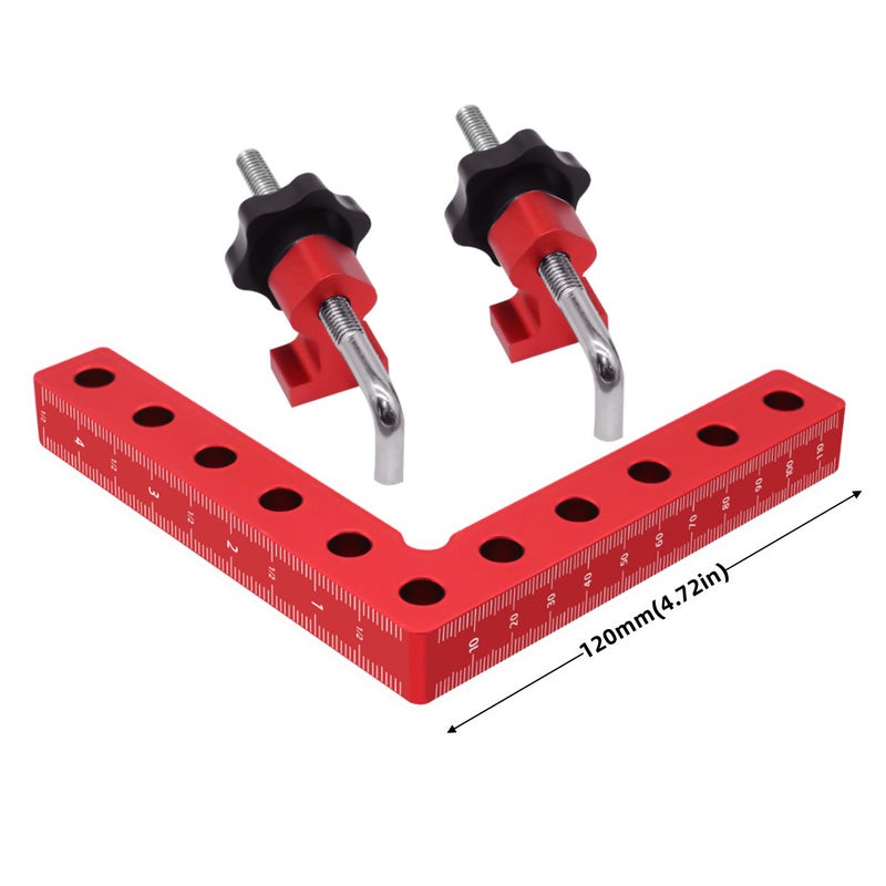 3/6/12 piece set of woodworking right angle clamp aluminum alloy angle ruler 90 degree right angle fixing fixture(140mm 3-piece set) - Image 1