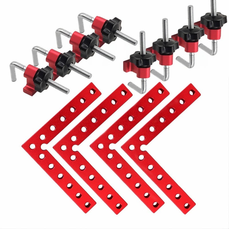 3/6/12 piece set of woodworking right angle clamp aluminum alloy angle ruler 90 degree right angle fixing fixture(140mm 3-piece set) - Image 2