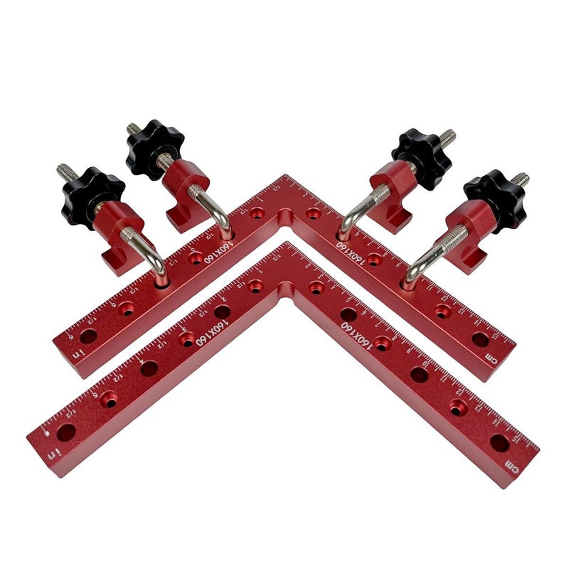 3/6/12 piece set of woodworking right angle clamp aluminum alloy angle ruler 90 degree right angle fixing fixture(140mm 3-piece set) - Image 5