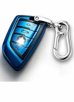 Key Cover for BMW Key, Blade Shape Soft TPU Key Case Shell Pouch for BMW New X1 X3 X5 X6 Series Keyless Entry Key Cover, Blue