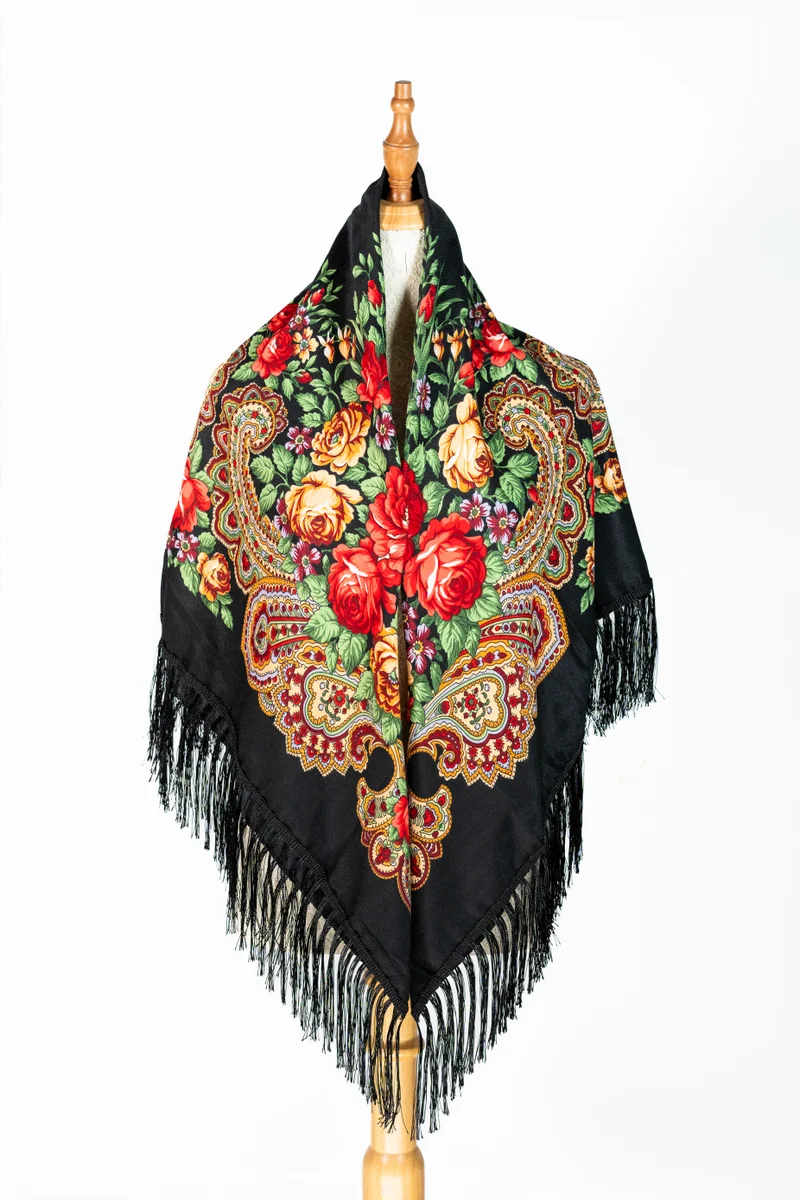 دىدانيالا Dina Women's Eastern European Cotton Tassel Shawl