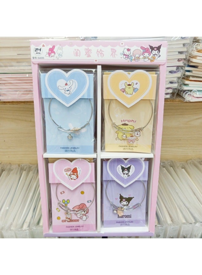 Sanrio Kulomi Melody Metal Pendant Bracelet Ins Girlfriend Couple Bell Bracelet Bracelet Batch-Color:Cartoon Bracelet Ring (please Place Your Order In Multiples Of 24 In A Box And Sell Them Together) - Image 2