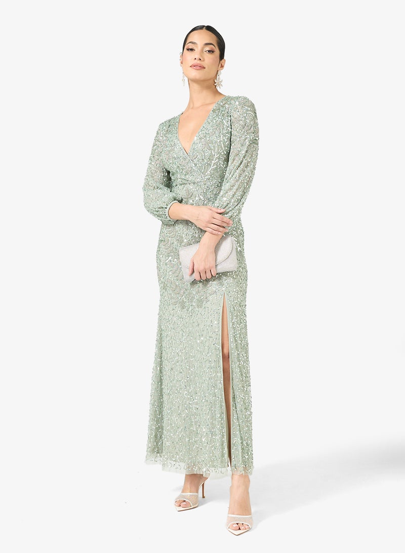 بيوت فستان ماكسي شبكي مزين بالترتر - Image 4