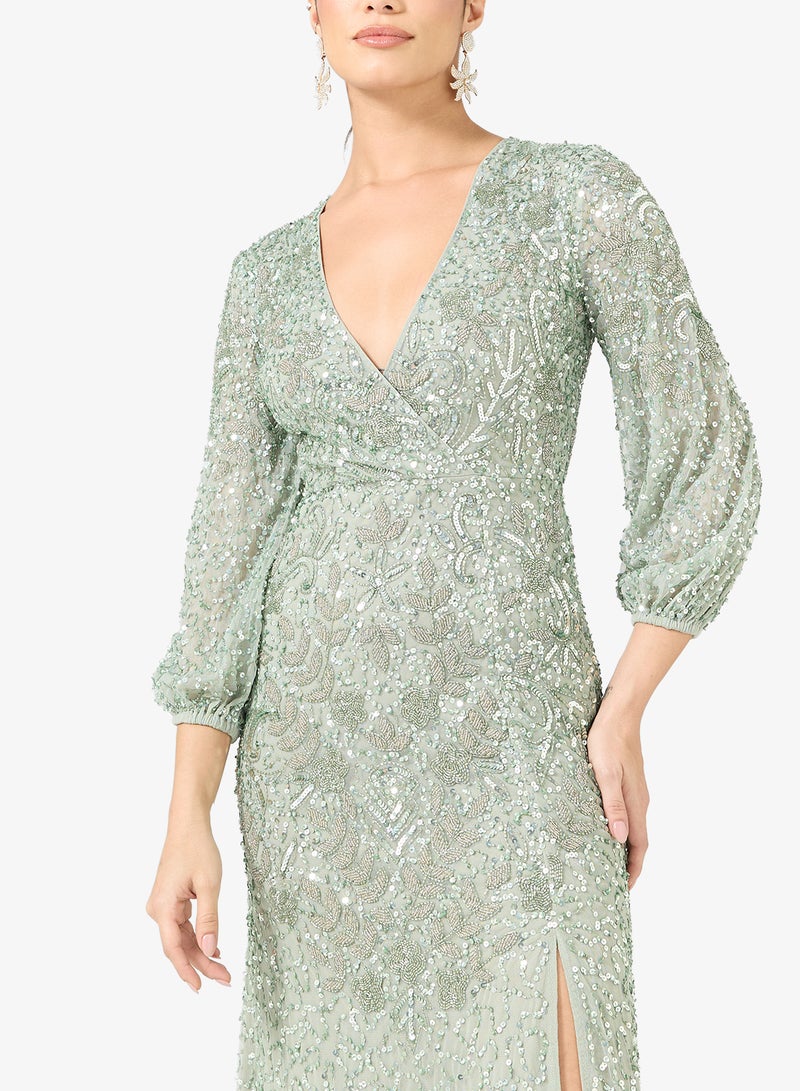 بيوت فستان ماكسي شبكي مزين بالترتر - Image 3