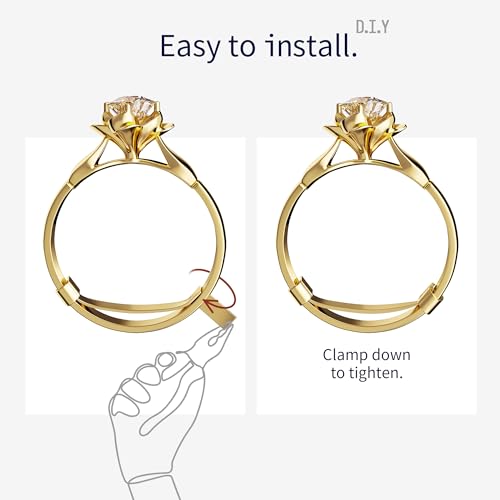 ELETIUO 9 Pack Filled Metal Ring Guard,Invisible Ring Size Adjuster Set for Loose Rings,Ring Guard,Ring Sizer,Fit for Men and Women Rings,Golden - Image 4