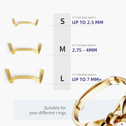 ELETIUO 9 Pack Filled Metal Ring Guard,Invisible Ring Size Adjuster Set for Loose Rings,Ring Guard,Ring Sizer,Fit for Men and Women Rings,Golden - Image 5