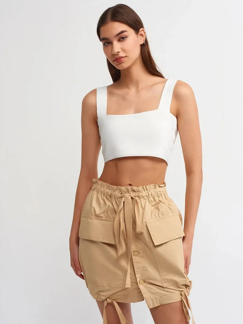 ديلفين Dilvin High-Waist Mini Cargo Skirt