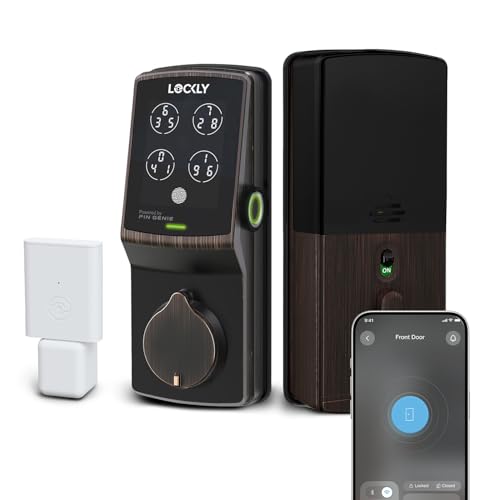 Lockly Secure Pro Smart Deadbolt, Wi-Fi Smart Lock, Keyless Entry with PIN Genie® Keypad, 3D Biometric Fingerprint, Auto Lock, Rekeyable-Venetion Bronze - Image 1