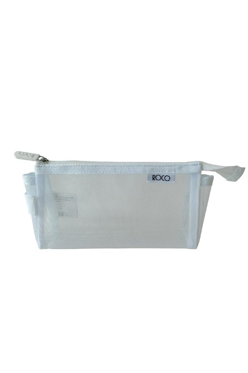 روكو حافظة أقلام ناعمة شبكية متداخلة باللون الأبيض