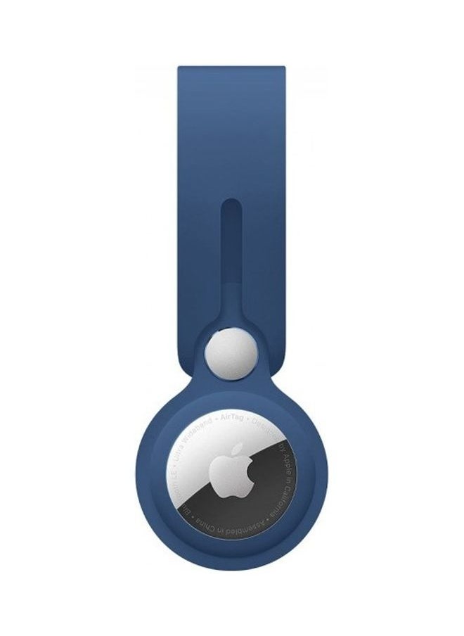 NIBEMINENT - Protective Silicone Loop Case Cover For Apple Airtag Blue - Image 1