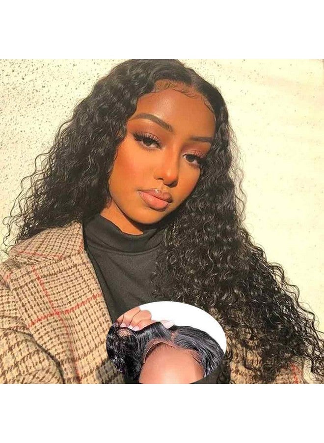 WPPIKK Wear And Go Glueless Wigs Human Hair Pre Plucked Pre Cut Deep Wave Lace Front Wigs Human Hair 4X4 Lace Closure Wigs Human Hair Wigs For Black Women Glueless (20 Inch) - Image 1