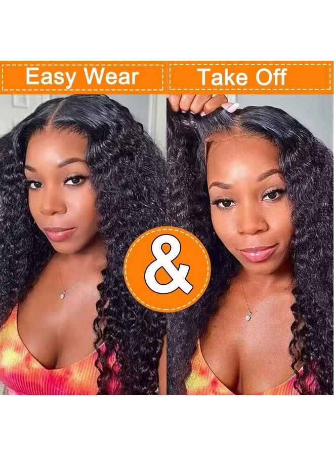 WPPIKK Wear And Go Glueless Wigs Human Hair Pre Plucked Pre Cut Deep Wave Lace Front Wigs Human Hair 4X4 Lace Closure Wigs Human Hair Wigs For Black Women Glueless (20 Inch) - Image 2