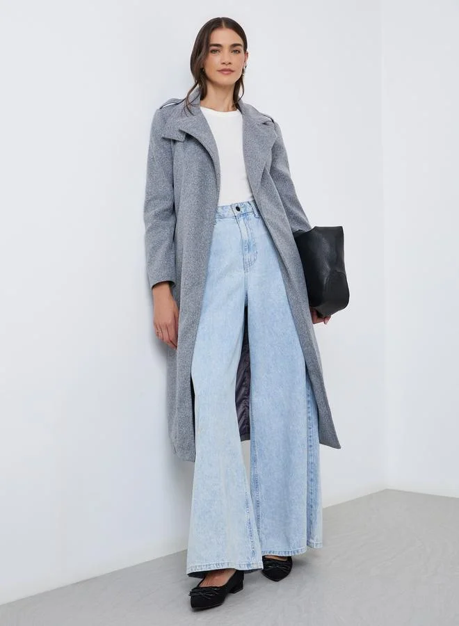 Styli Styli Women Grey Regular Fit Midi Coat