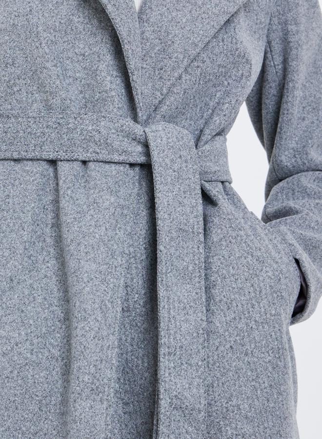 Styli Women Grey Regular Fit Midi Coat - Image 4