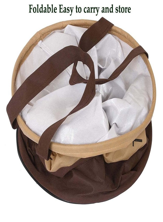SKYLII Laundry Bag 45 L Durable and Collapsible Laundry storage Bag with Handles Clothes & Toys Storage Foldable Laundry Bag for Dirty Clothes Pack of 2 Pc Beige-Grey - Image 3