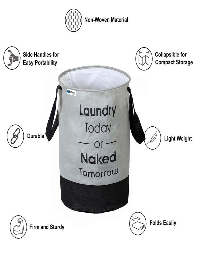 SKYLII Laundry Bag 45 L Durable and Collapsible Laundry storage Bag with Handles Clothes & Toys Storage Foldable Laundry Bag for Dirty Clothes Pack of 2 Pc Beige-Grey - Image 5