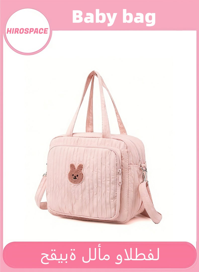Hirospace Multifunction Diaper Bag Tote for Moms, Travel Baby Bag for Girls and Boys, Large Maternity Storage Tote (Pink) - Image 1