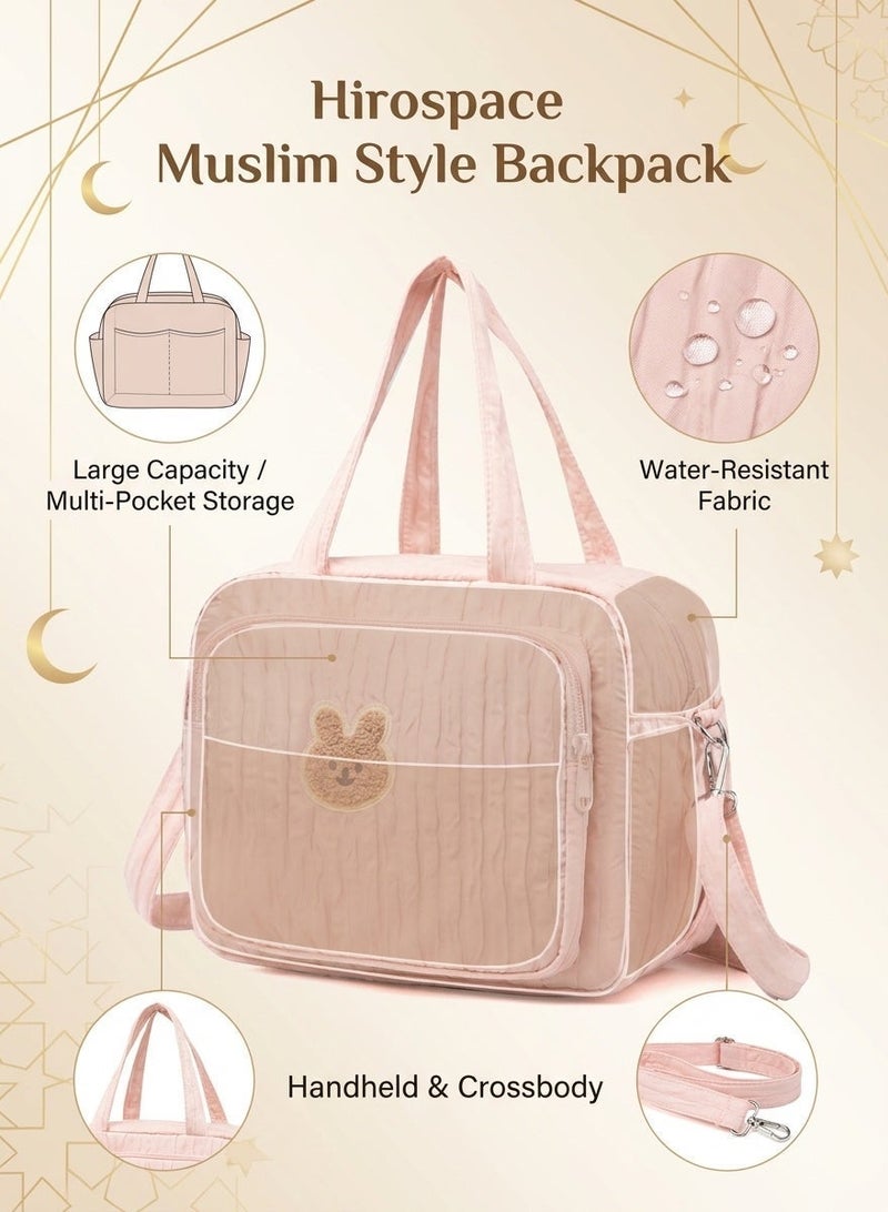 Hirospace Multifunction Diaper Bag Tote for Moms, Travel Baby Bag for Girls and Boys, Large Maternity Storage Tote (Pink) - Image 5