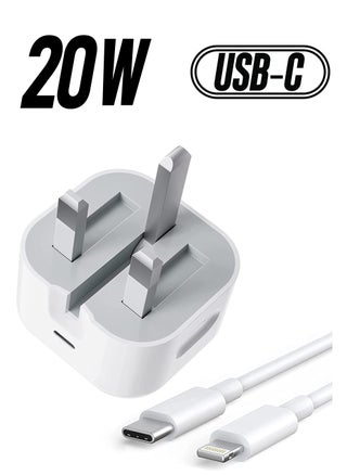 20W PD Type C Power Block Wall Charger Plug Adapter with 2M USB-C to Lightning Cable Compatible with iPhone 14/13/11/X/XS/iPad - pzsku/Z5BBBCA21D06499047801Z/45/_/1738266656/fc44e532-9cd7-4752-978a-9e3d4a98144c
