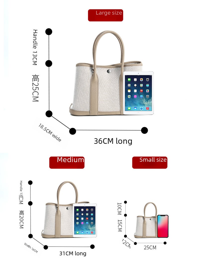 Hot Selling Women''s Bag Crossbody Bag Women''s Commuter Tote Bag high quality Large Capacity Top Layer Cowhide with Canvas Garden Bag - Image 5