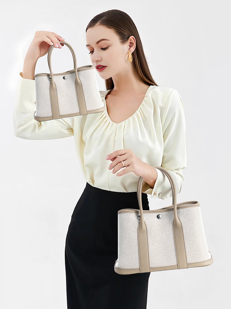 Hot Selling Women''s Bag Crossbody Bag Women''s Commuter Tote Bag high quality Large Capacity Top Layer Cowhide with Canvas Garden Bag - Image 4