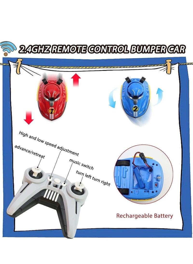HENGDE 2pcs Remote Control Car, 2.4GHz Bumper Cars RC Battle Car Toy Set, Ejecting Dodgem Cars with Sound Effects, Music and Lights, RC Play Vehicles, Gift for Kids Boys Girls Children - Image 4