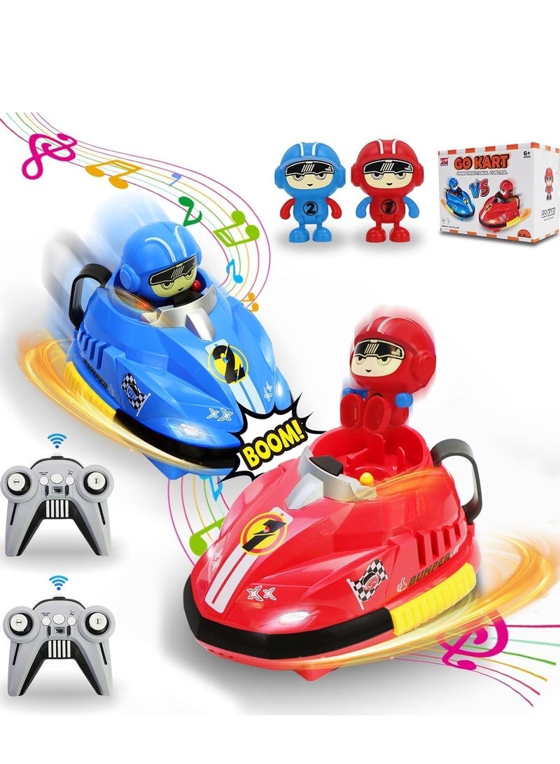 HENGDE 2pcs Remote Control Car, 2.4GHz Bumper Cars RC Battle Car Toy Set, Ejecting Dodgem Cars with Sound Effects, Music and Lights, RC Play Vehicles, Gift for Kids Boys Girls Children - Image 1