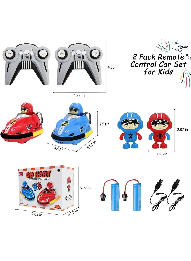 HENGDE 2pcs Remote Control Car, 2.4GHz Bumper Cars RC Battle Car Toy Set, Ejecting Dodgem Cars with Sound Effects, Music and Lights, RC Play Vehicles, Gift for Kids Boys Girls Children - Image 3