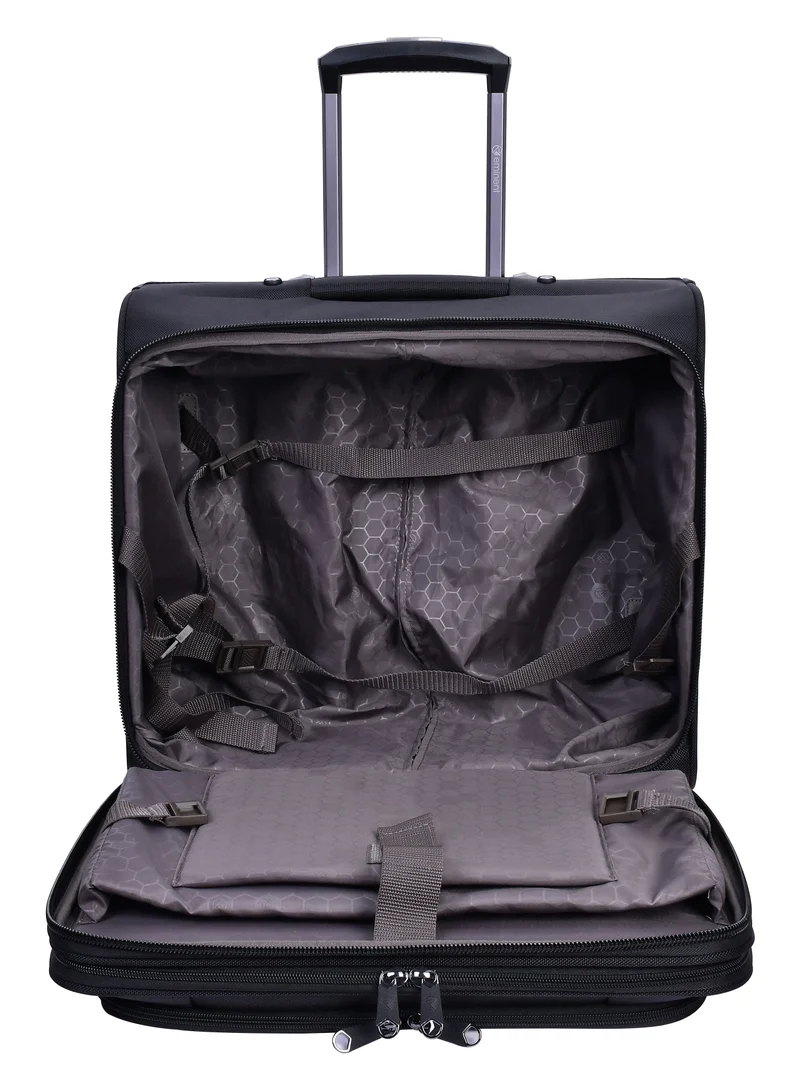 eminent Pilot Case Trolley 4 360 degree Spinner Wheel Water Repellent Rolling Suitcase for Unisex V421 Black